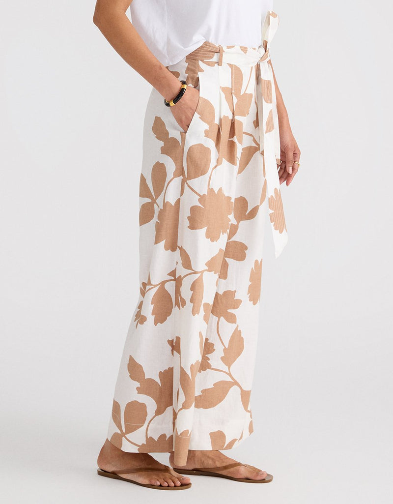 Unsubscribed Printed Linen Pant
