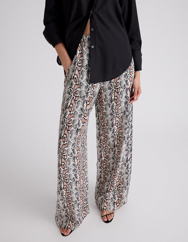 Unsubscribed Wide Leg Pant in Snake Print