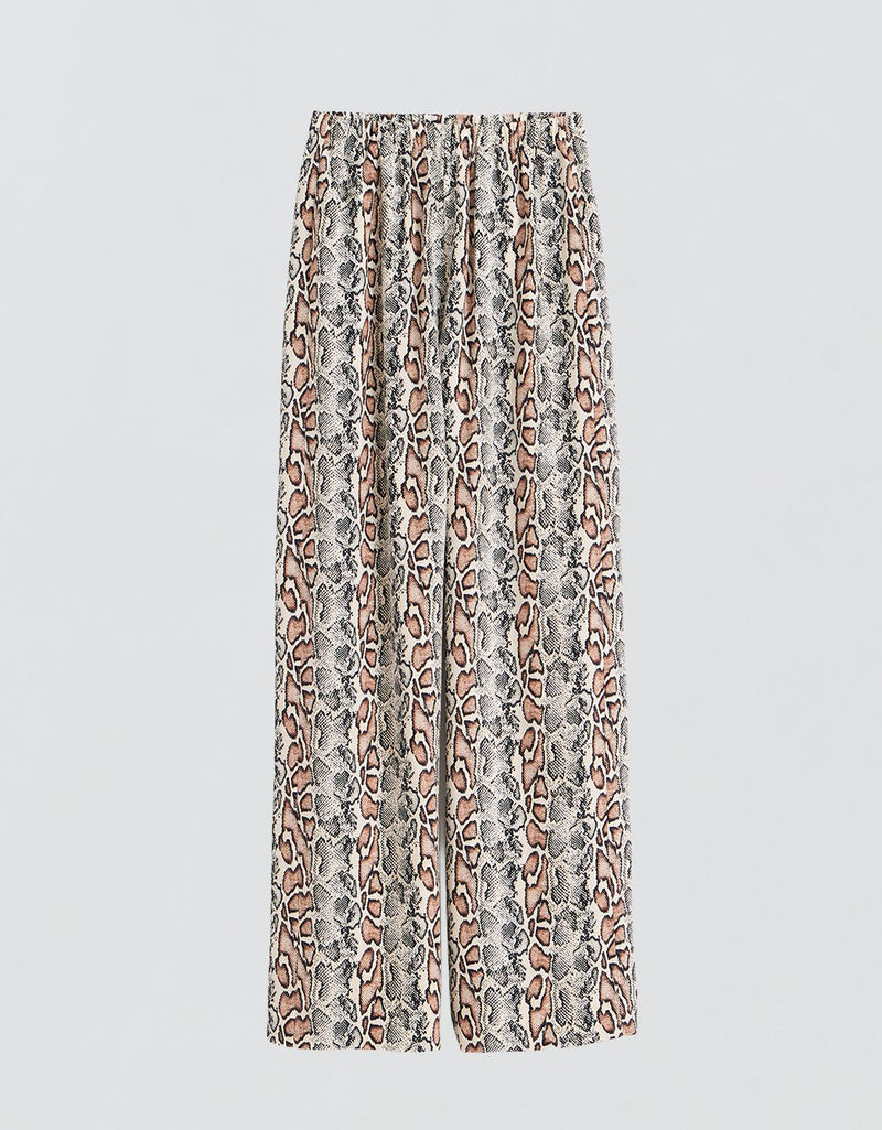 Unsubscribed Wide Leg Pant in Snake Print