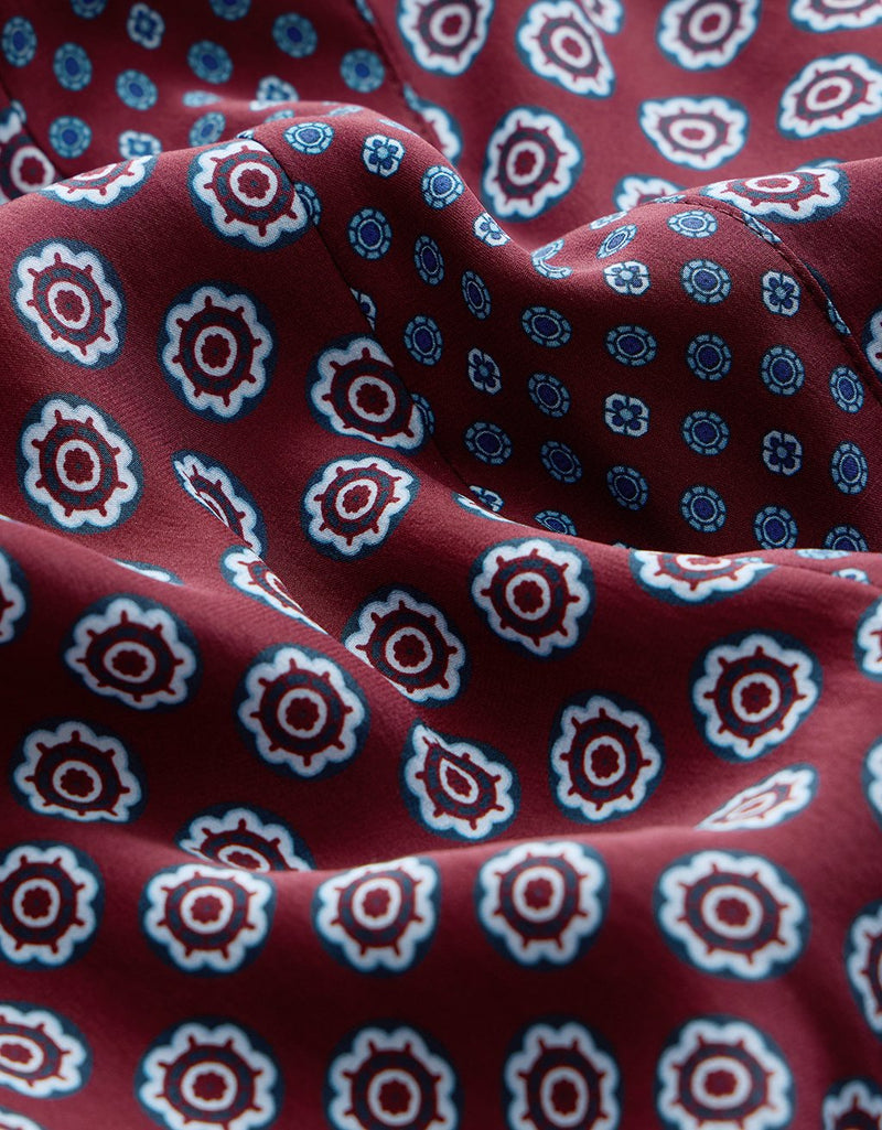 Unsubscribed Silk Wide Leg Pant in Foulard Print
