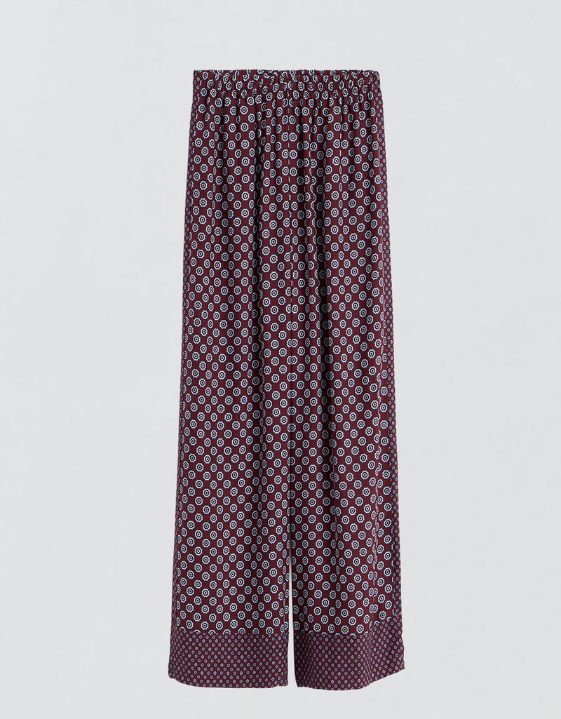 Unsubscribed Silk Wide Leg Pant in Foulard Print