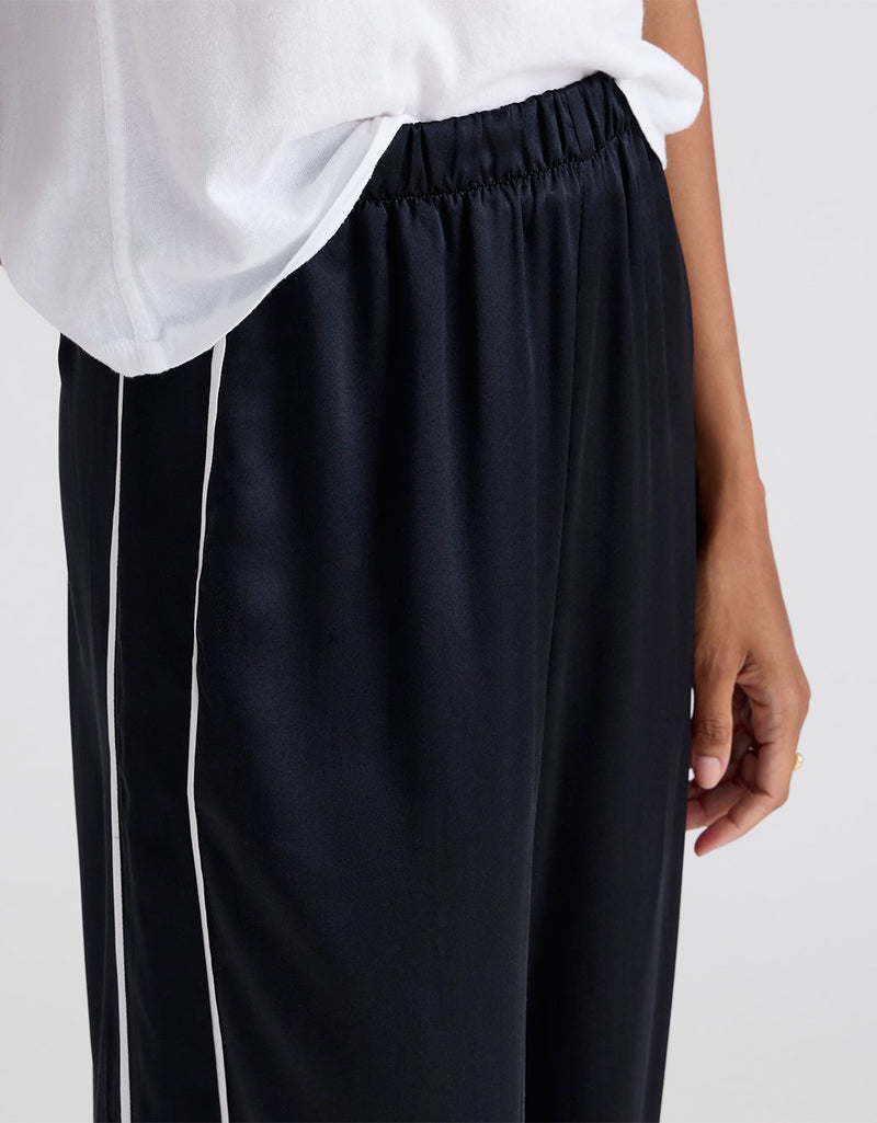 Unsubscribed Side Stripe Silk Wide Leg Pant