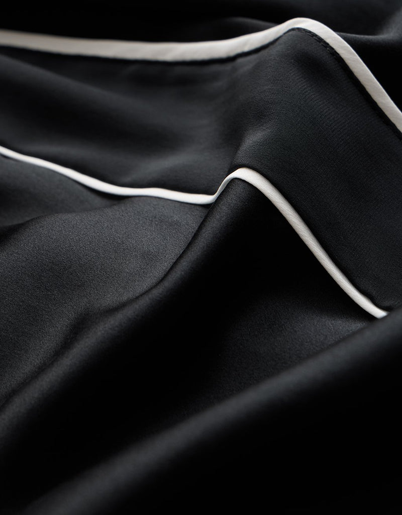 Unsubscribed Side Stripe Silk Wide Leg Pant