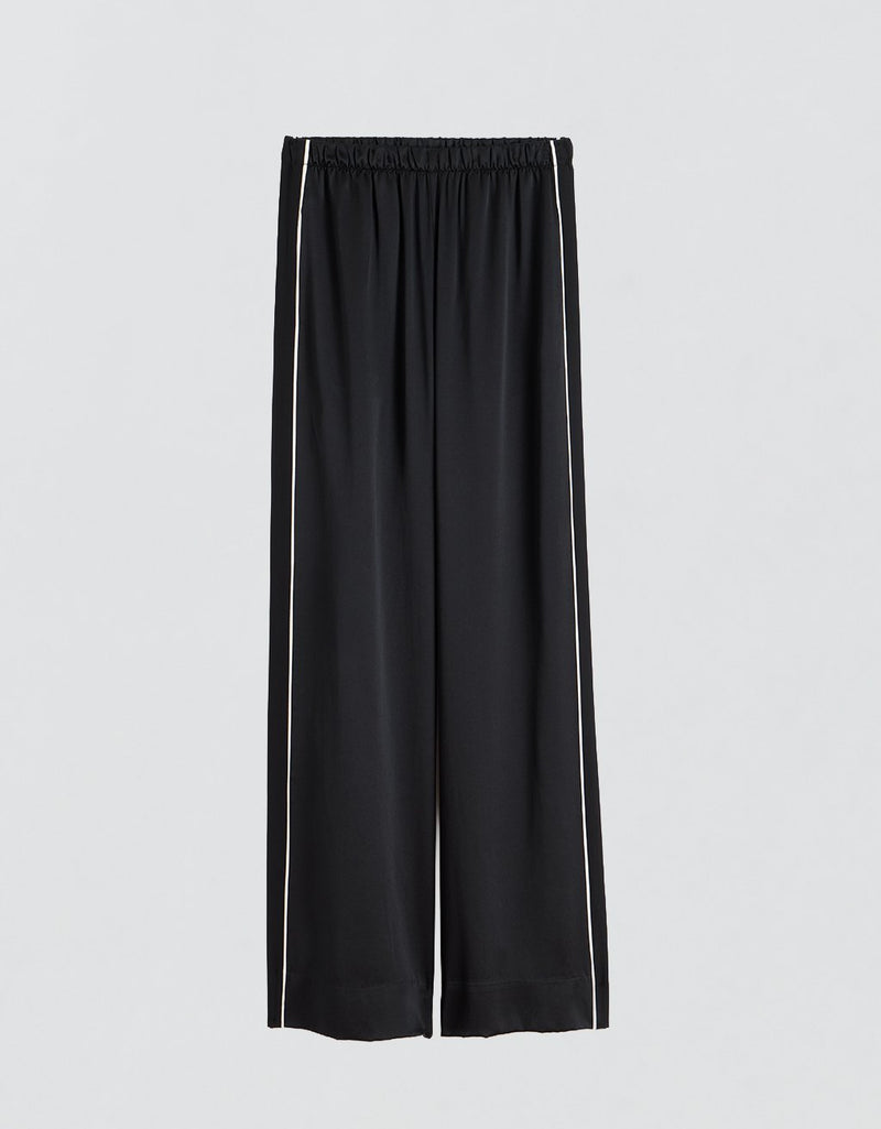 Unsubscribed Side Stripe Silk Wide Leg Pant