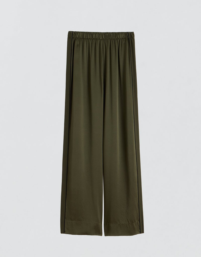 Unsubscribed Side Stripe Silk Wide Leg Pant