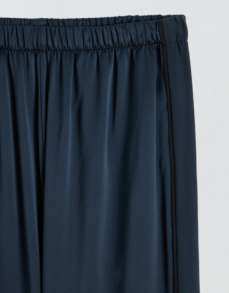 Unsubscribed Side Stripe Silk Wide Leg Pant