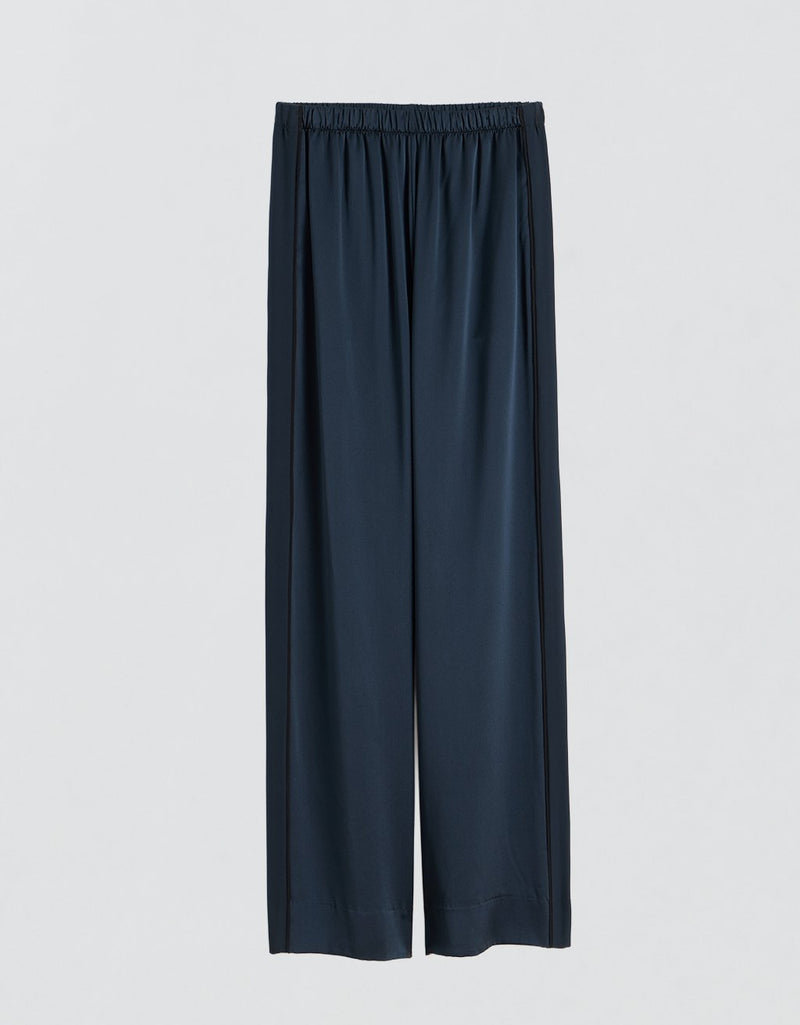 Unsubscribed Side Stripe Silk Wide Leg Pant