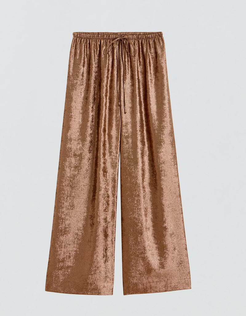 Unsubscribed Metallic Georgette Wide Leg Pant