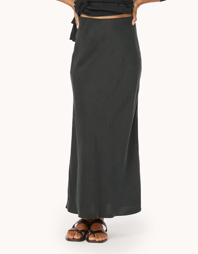 unsubscribed silk column skirt