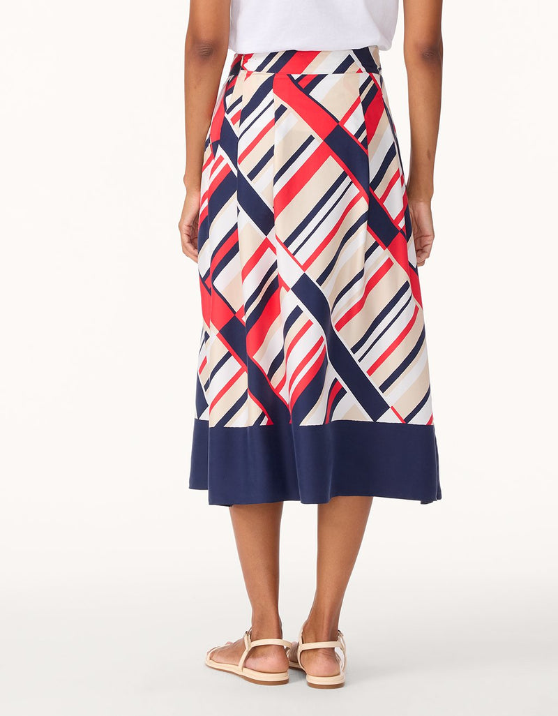 unsubscribed printed silk charmeuse skirt