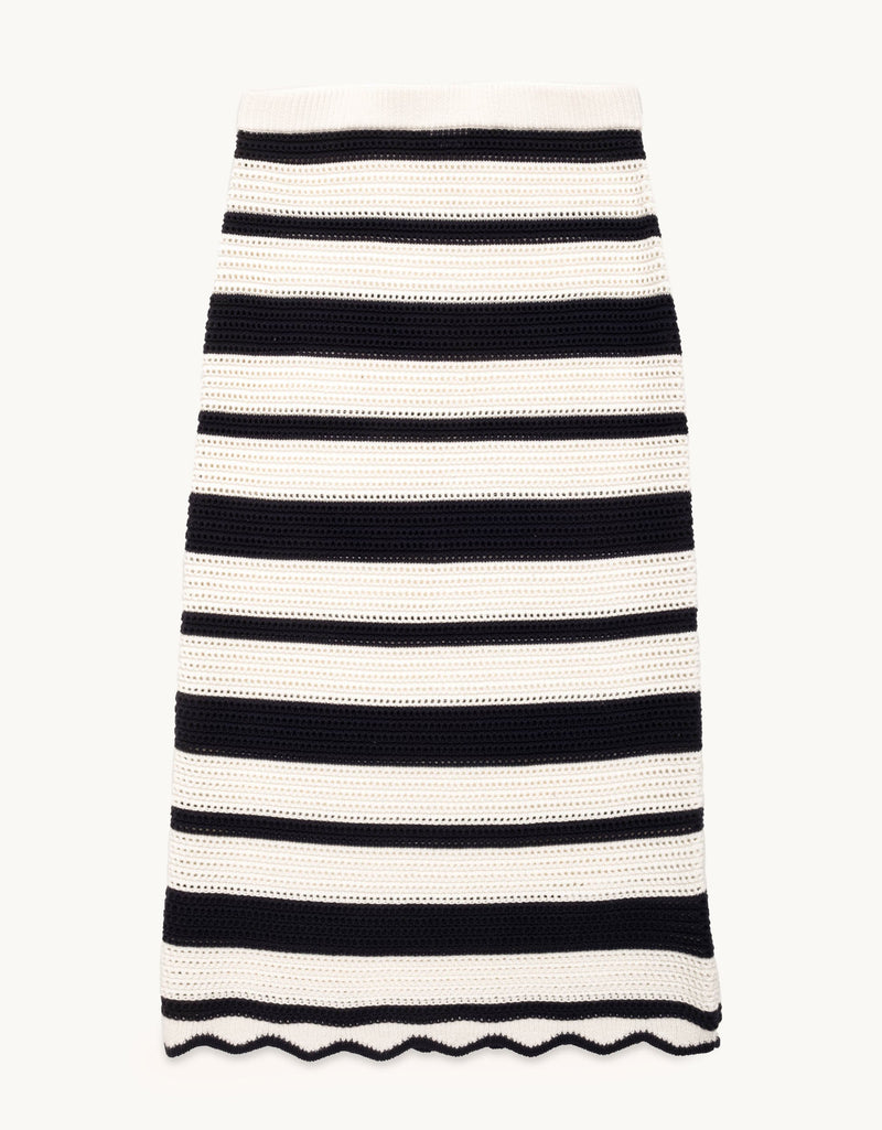unsubscribed scalloped stripe sweater skirt