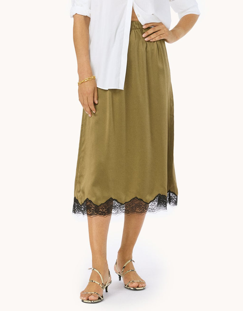 Unsubscribed Silk Lace Skirt