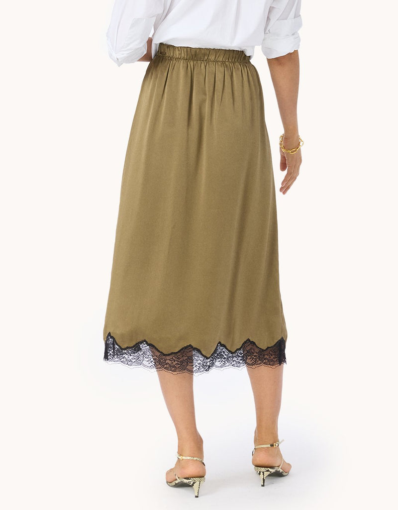 Unsubscribed Silk Lace Skirt