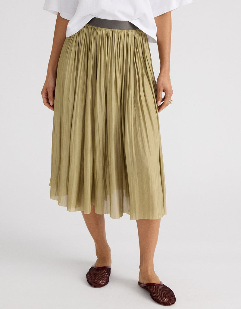 Unsubscribed Pleated Maxi Skirt
