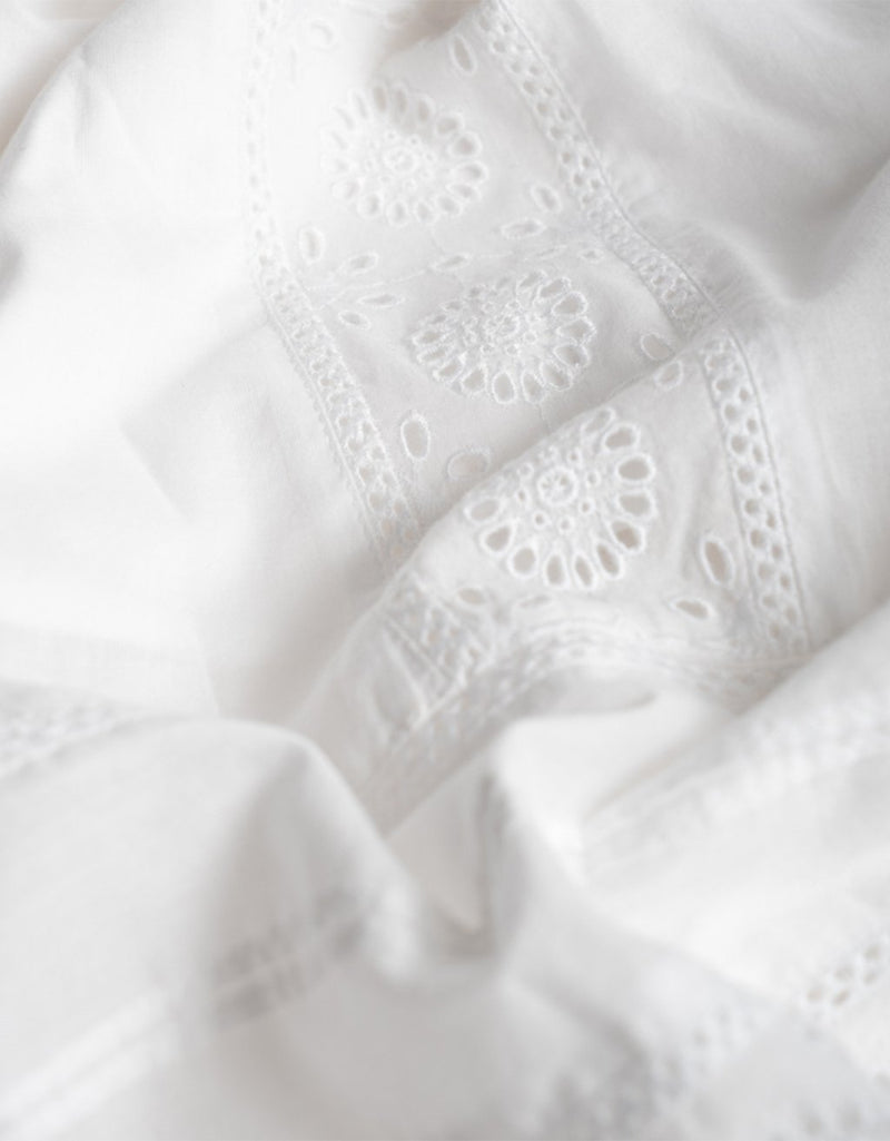 unsubscribed embroidered cotton voile skirt