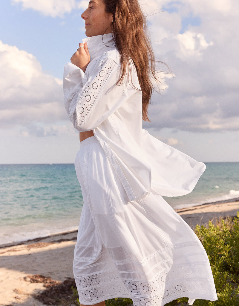unsubscribed embroidered cotton voile skirt