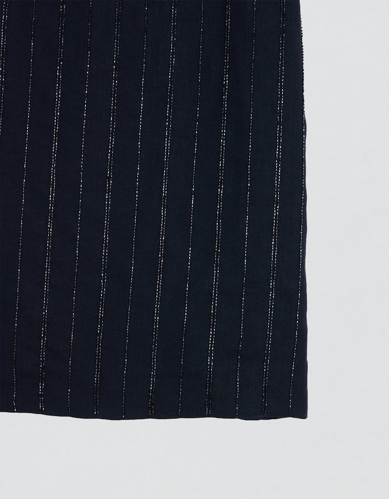 Unsubscribed Beaded Linen Skirt