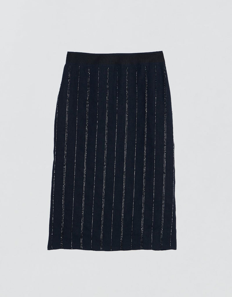 Unsubscribed Beaded Linen Skirt
