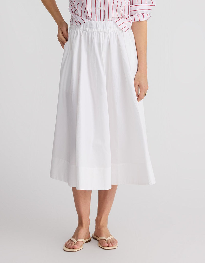 Unsubscribed Poplin Midi Skirt