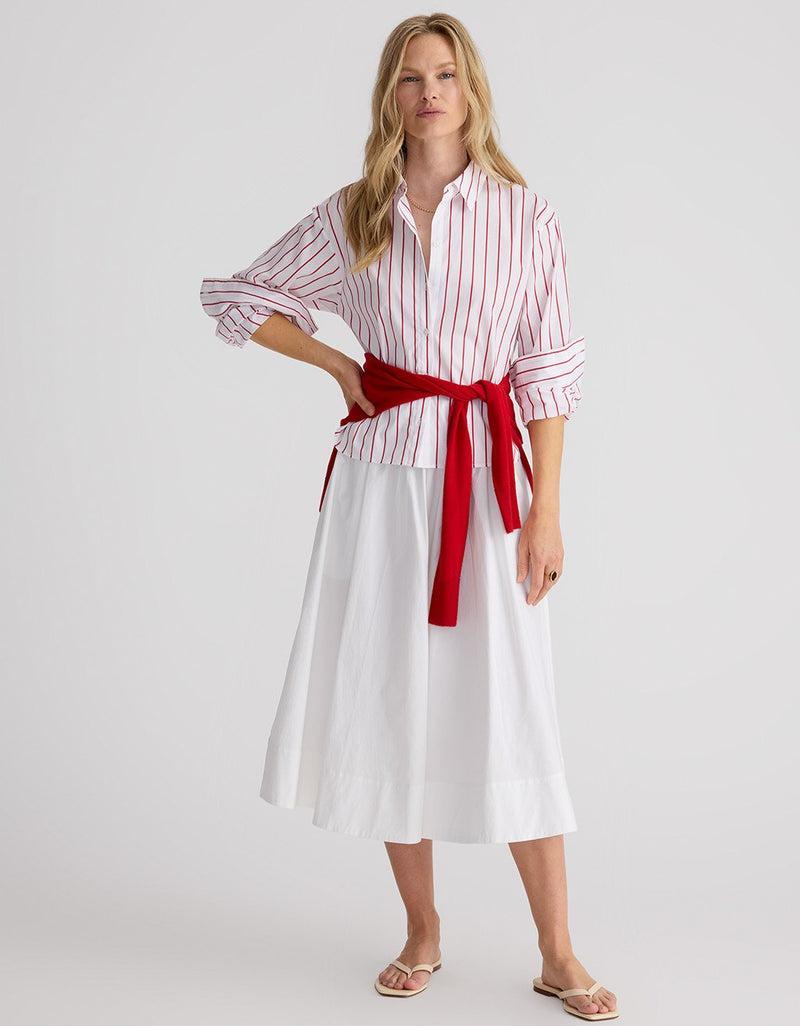 Unsubscribed Poplin Midi Skirt