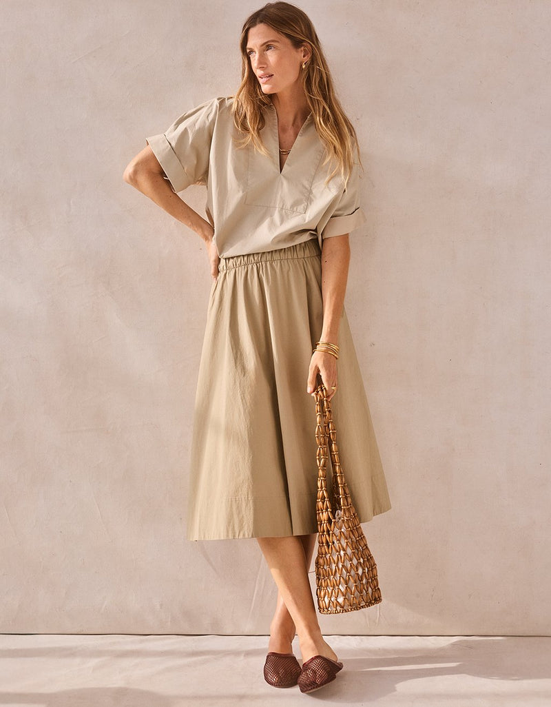 Unsubscribed Poplin Midi Skirt