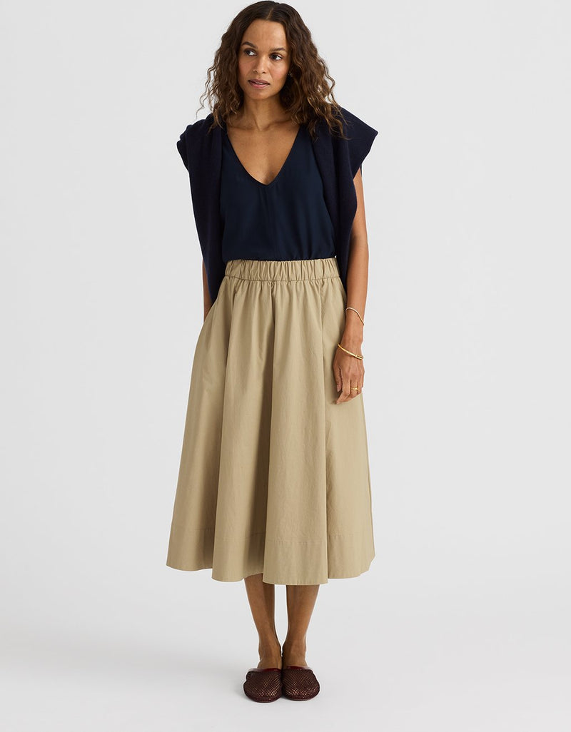 Unsubscribed Poplin Midi Skirt
