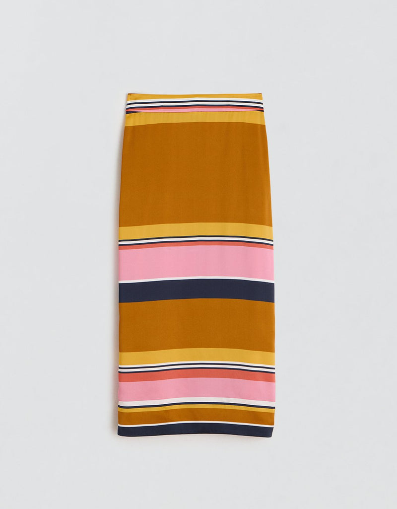 Unsubscribed Silk Column Skirt