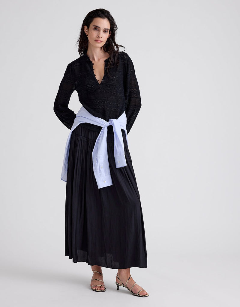 Unsubscribed Drop Waist Pleated Skirt