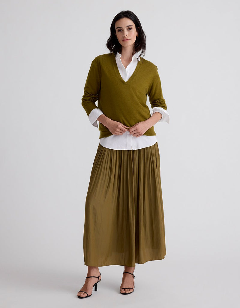 Unsubscribed Drop Waist Pleated Skirt