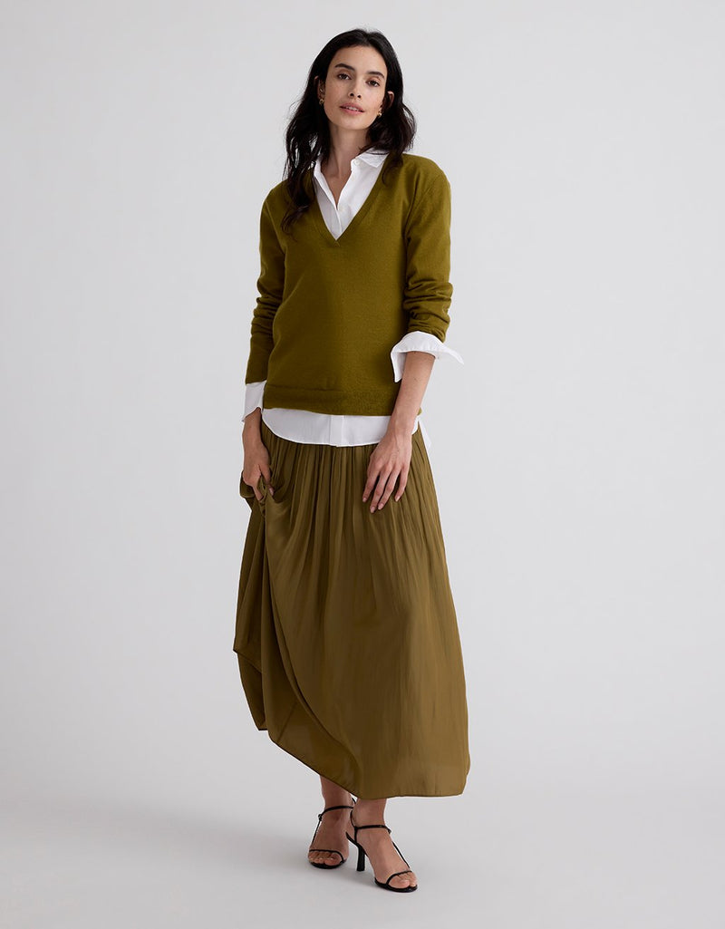 Unsubscribed Drop Waist Pleated Skirt