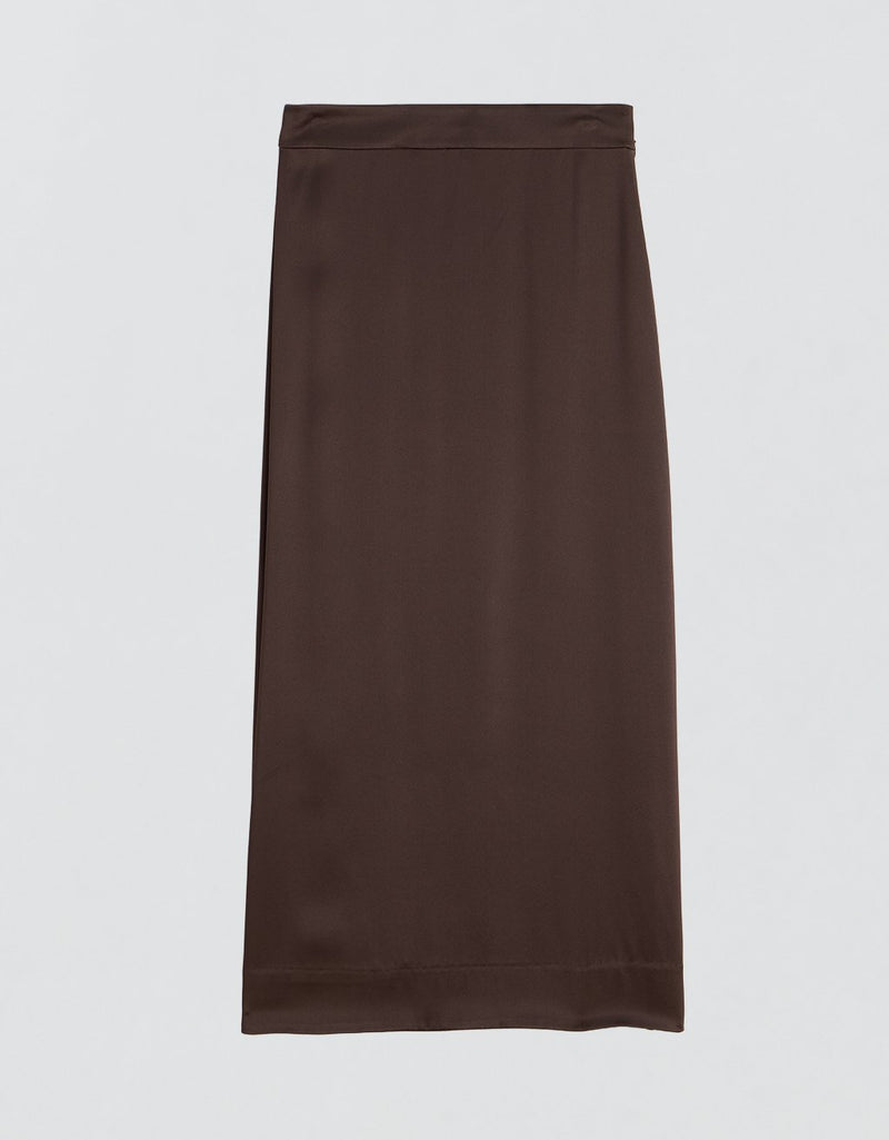 Unsubscribed Silk Midi Column Skirt