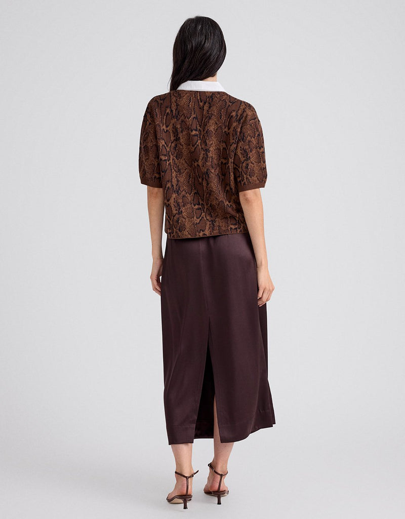 Unsubscribed Silk Midi Column Skirt