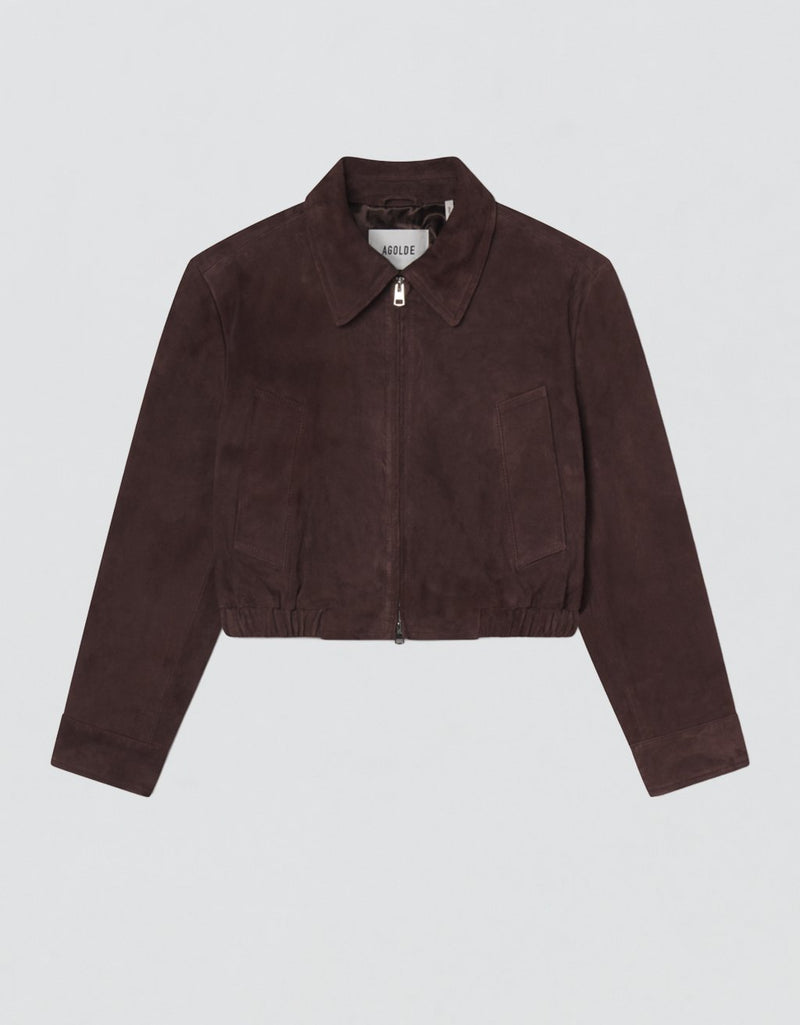Agolde Nahla Cropped Suede Jacket