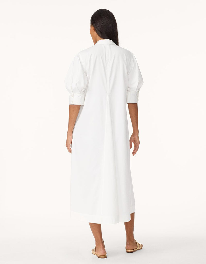 unsubscribed sateen puff sleeve shirt dress