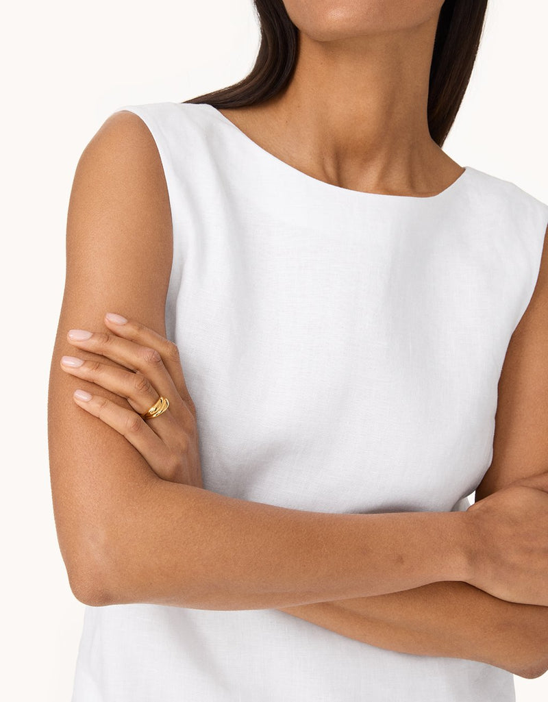 unsubscribed linen shift dress