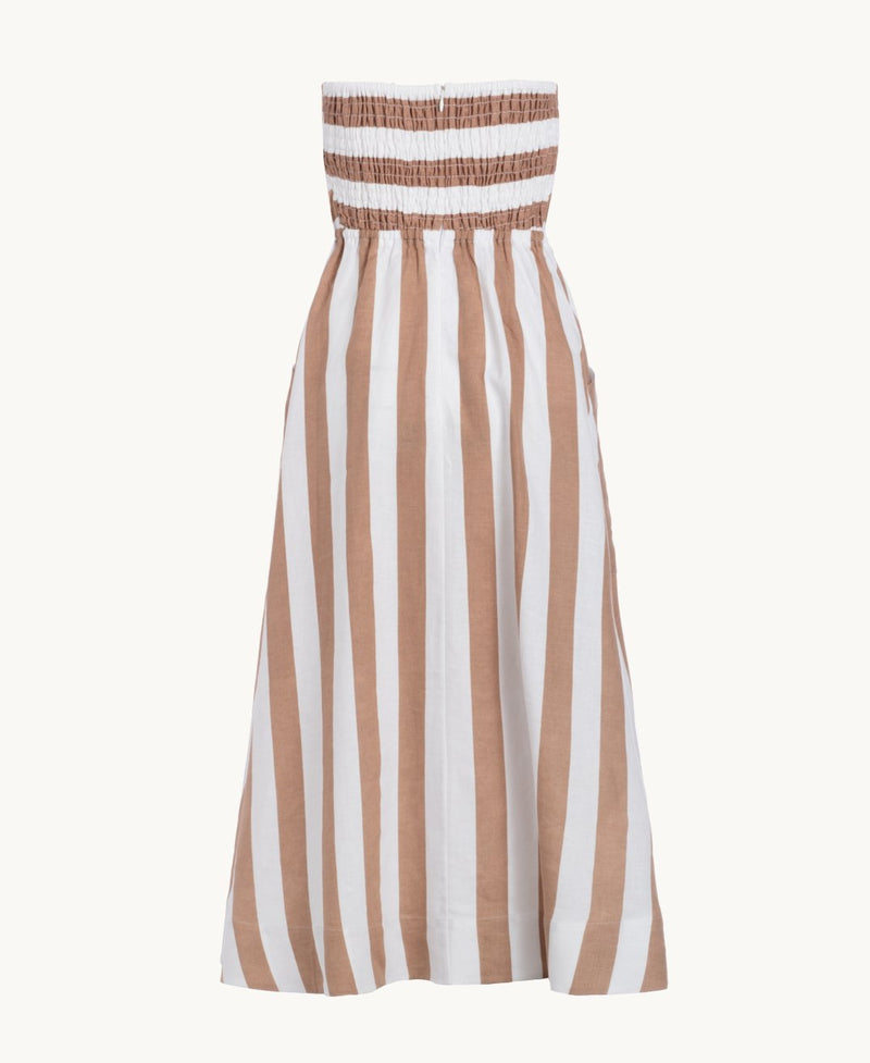 Unsubscribed Strapless Linen Dress