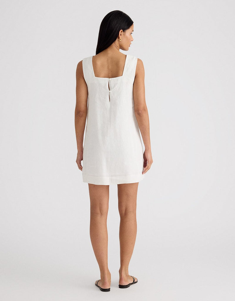 Unsubscribed Shift Dress in Linen Shimmer