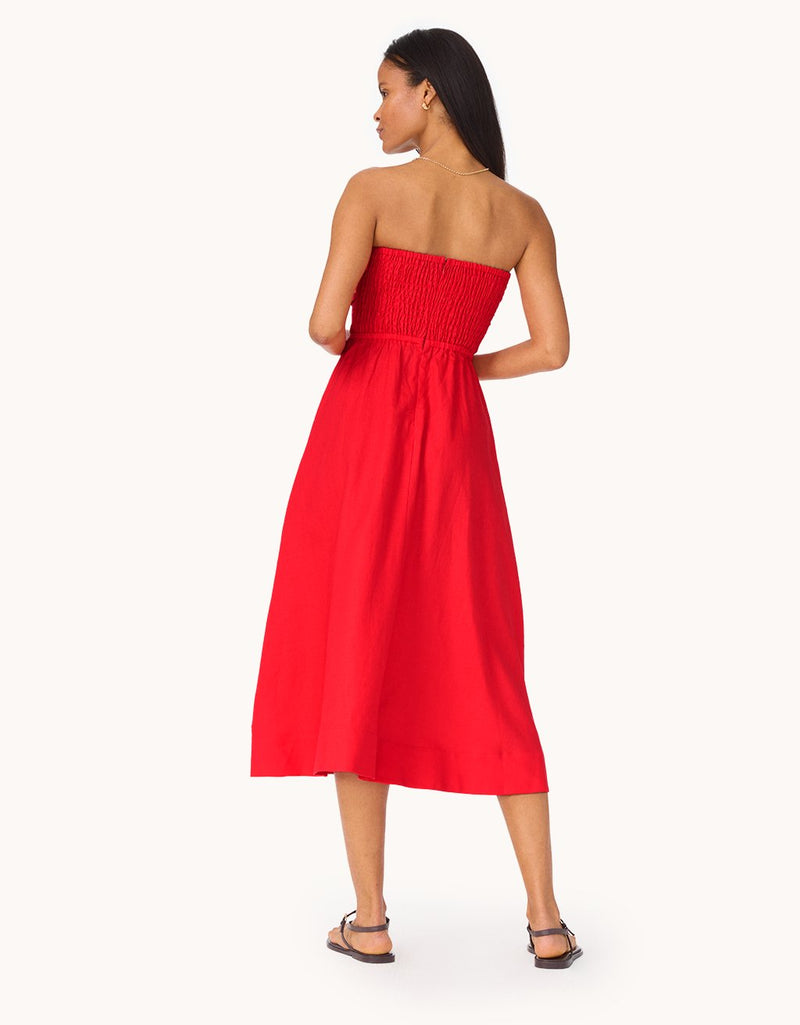 unsubscribed strapless linen dress