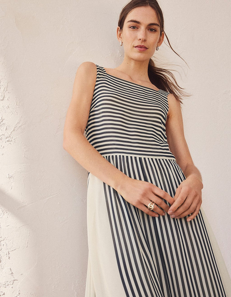 Unsubscribed Silk Striped Dress