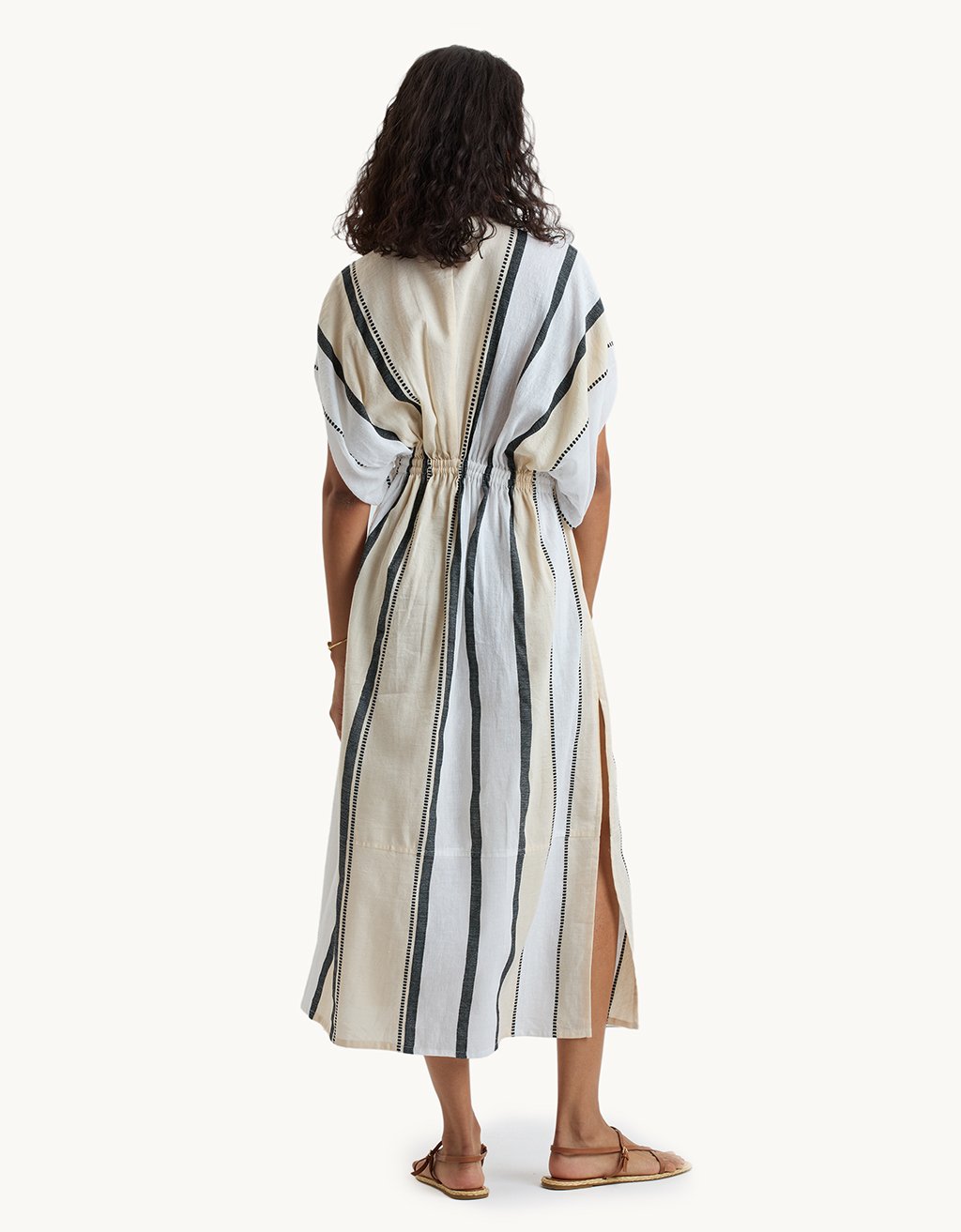lemlem plunge neck dress lemlem Nunu Plunge Neck Dress in Navy