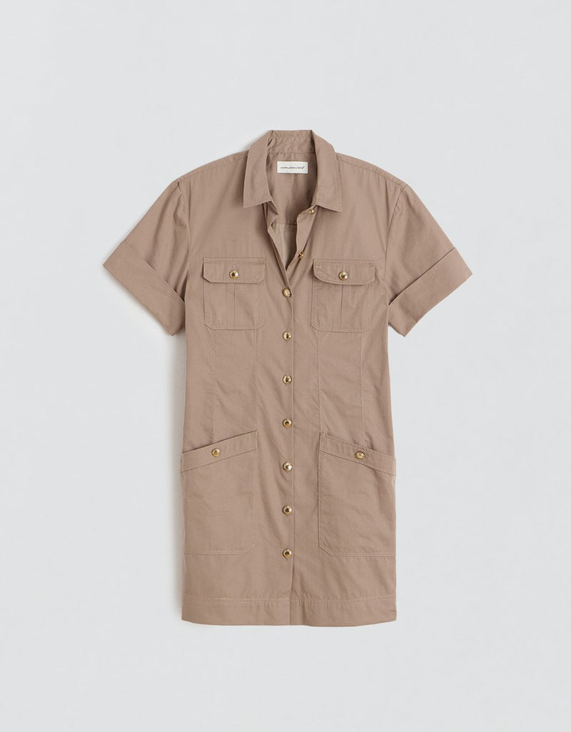 Unsubscribed Sateen Utility Shirtdress