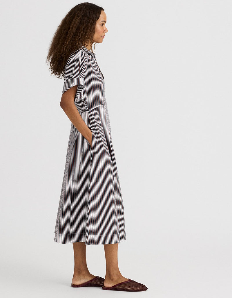 Unsubscribed Pleated Sateen Shirtdress