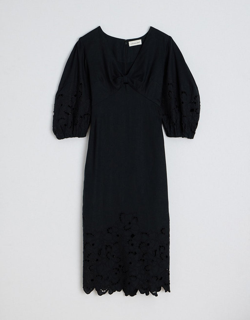 Unsubscribed Embroidered Linen Dress