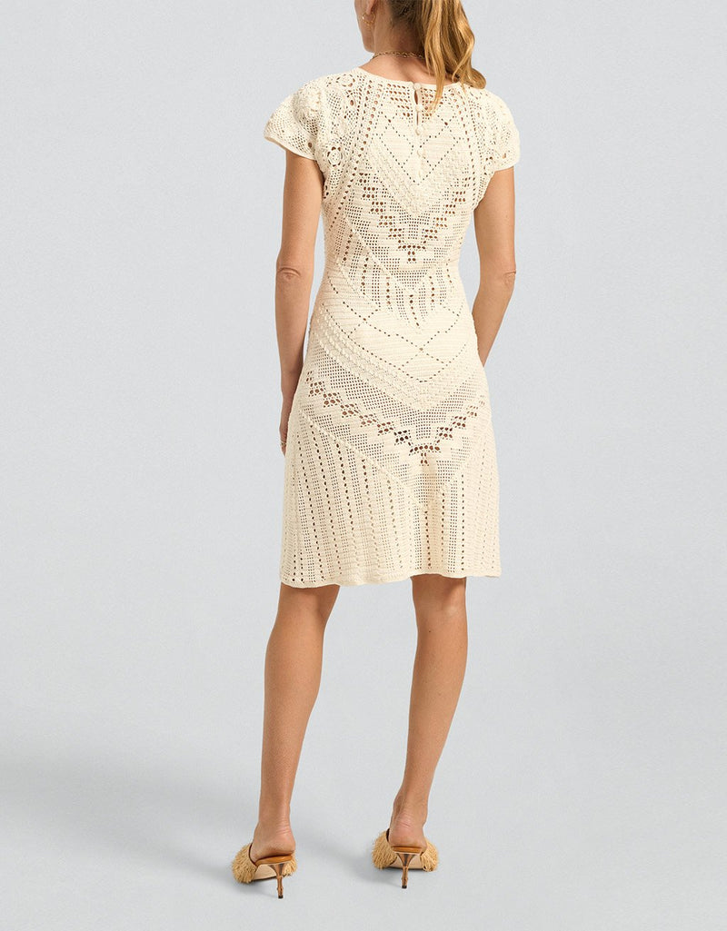 Ilio Nema Oracle Cream Crochet Dress