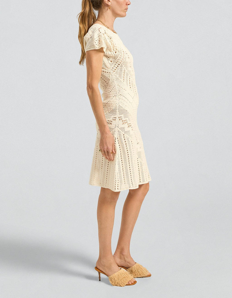 Ilio Nema Oracle Cream Crochet Dress