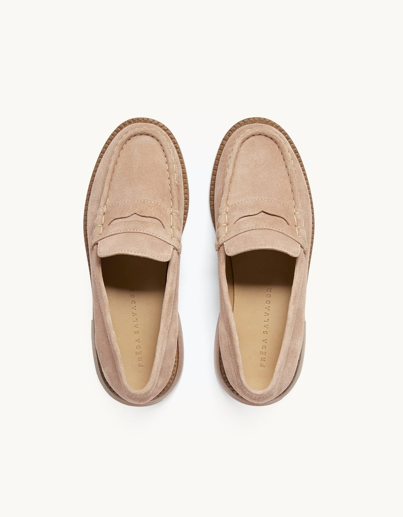 freda salvador suede elba loafer
