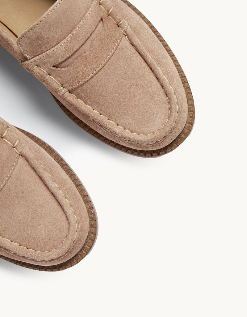 freda salvador suede elba loafer