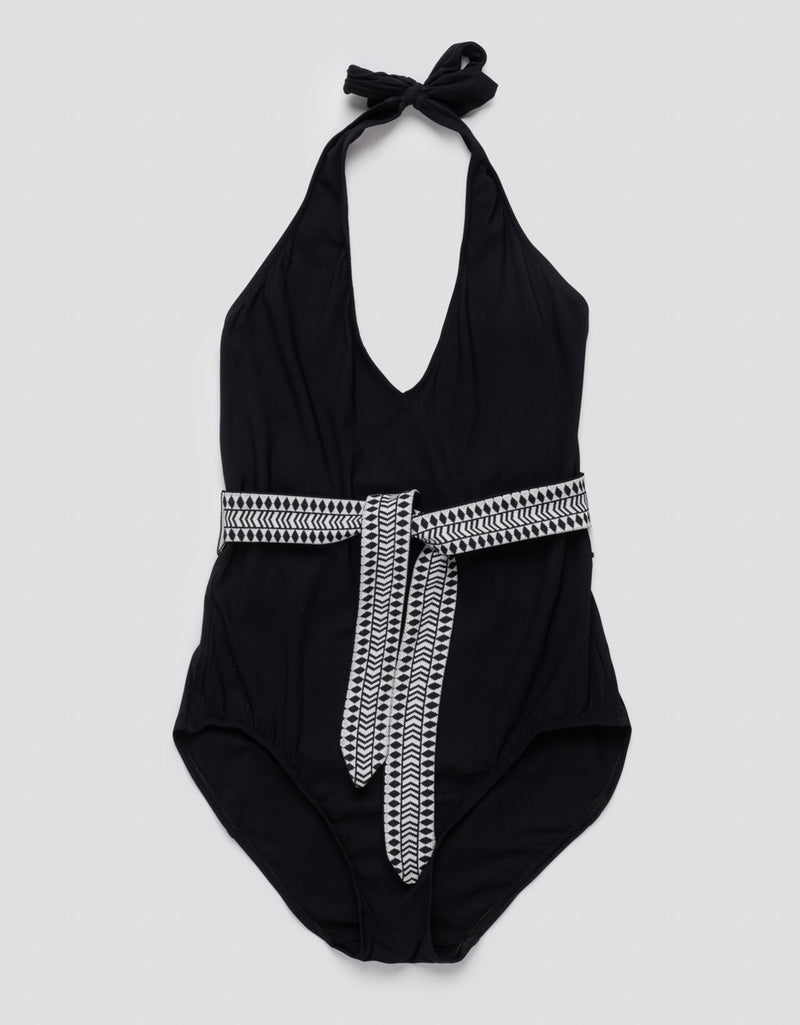 lemlem sofia deep v belted one piece swimsuit