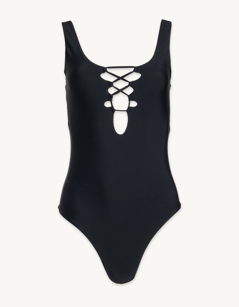 unsubscribed lace up one piece