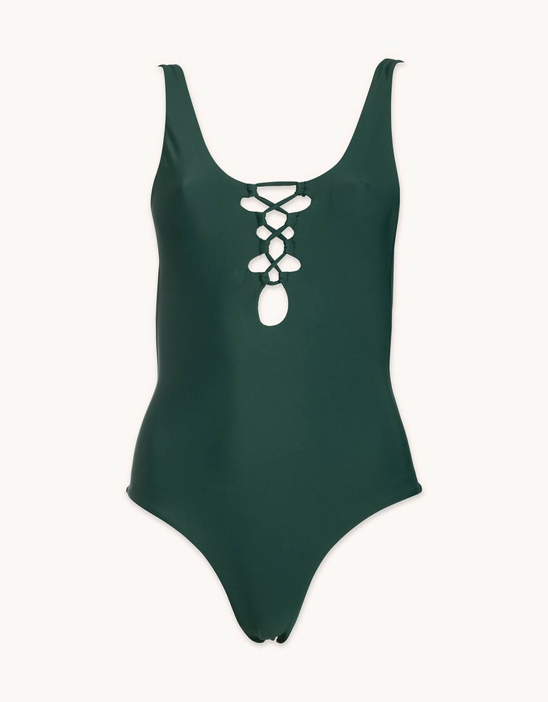 unsubscribed lace up one piece